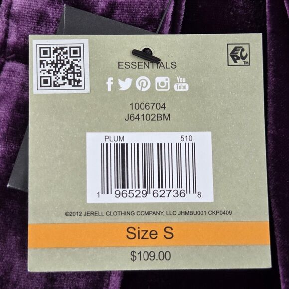 John Mark Button Up Down Shirt Womens Size S Purple Velvet Wire Collar Holiday - Picture 9 of 9